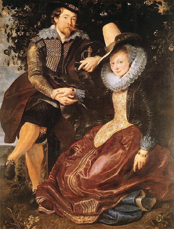 RUBENS, Pieter Pauwel The Artist and His First Wife, Isabella Brant, in the Honeysuckle Bower Norge oil painting art